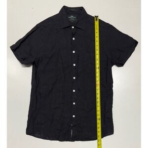 Rodd & Gunn Sports‎ Fit Linen Shirt Mens M Black Short Sleeve Button Down